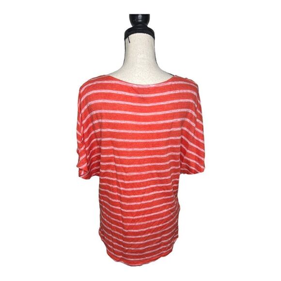 TOMMY BAHAMA Red And White Stripe Blouse. Size Medium - Picture 5 of 6